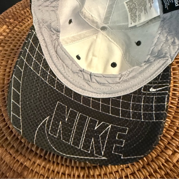 Nike Black Cap with White Grid and Blue Logo - Picture 7 of 7